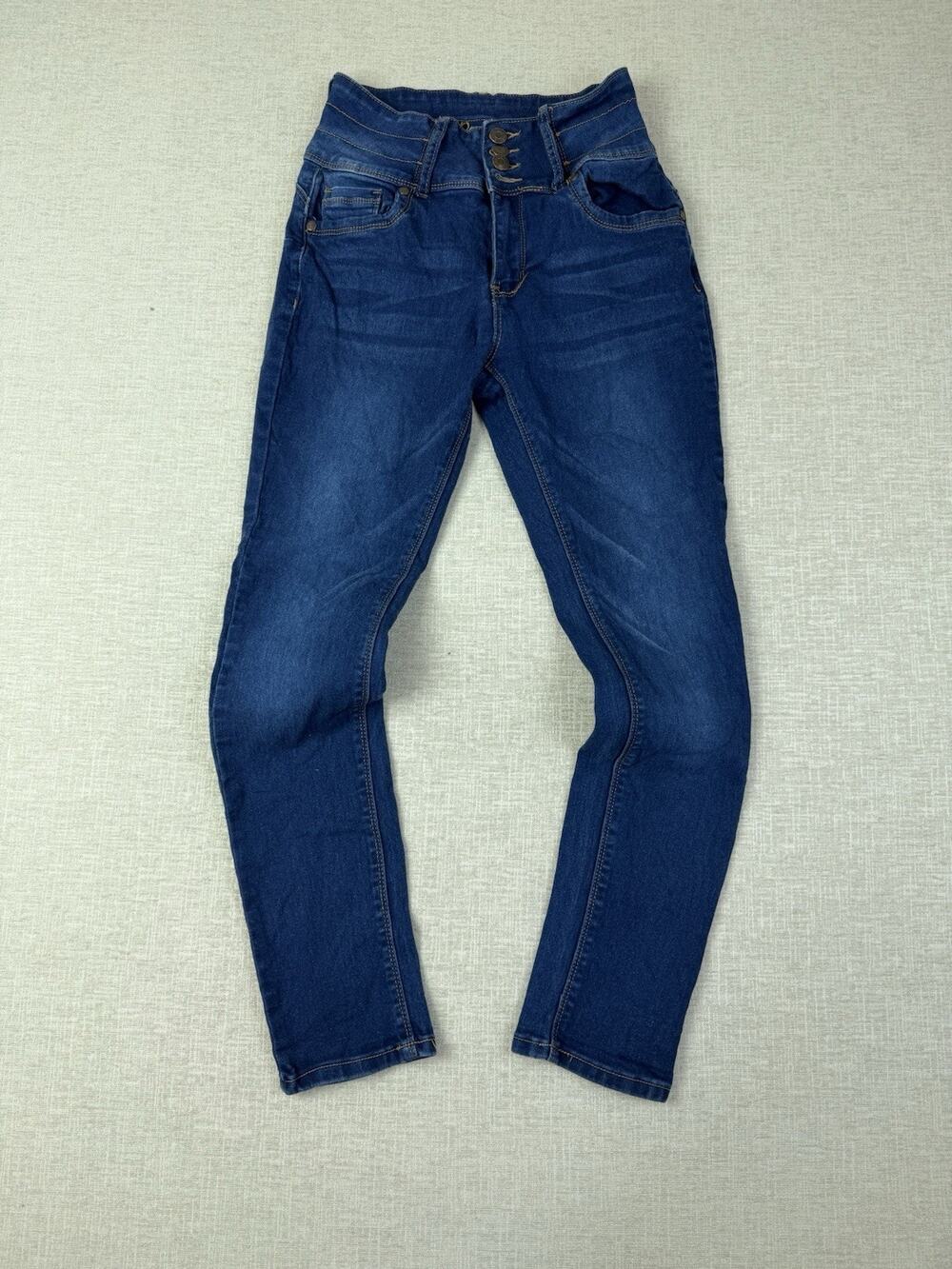 Bamboo Jeans Womens Size 9 High Rise Skinny Dark Wash Stretch Denim Triple